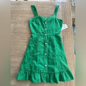 Zara linen blend green dress